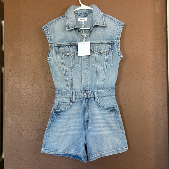 pistola Pants - NWT Pistola szXS Lennox Denim Romper in Color-Roma ,Anthropologie